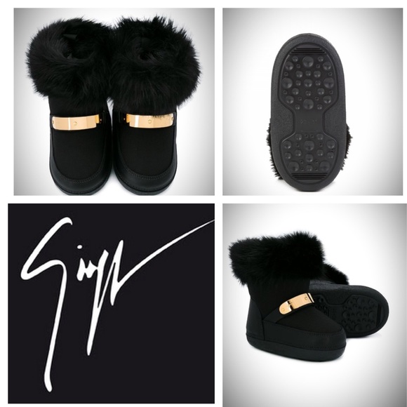 giuseppe zanotti jr BNIB furry black snow boots - Picture 3 of 8
